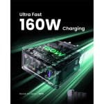 UGREEN NEXODE PRO 160W GAN HIZLI ŞARJ CİHAZI 100W KABLOLU TYPE-C QC PD 3XUSB-C 1XUSB-A GRİ 25877